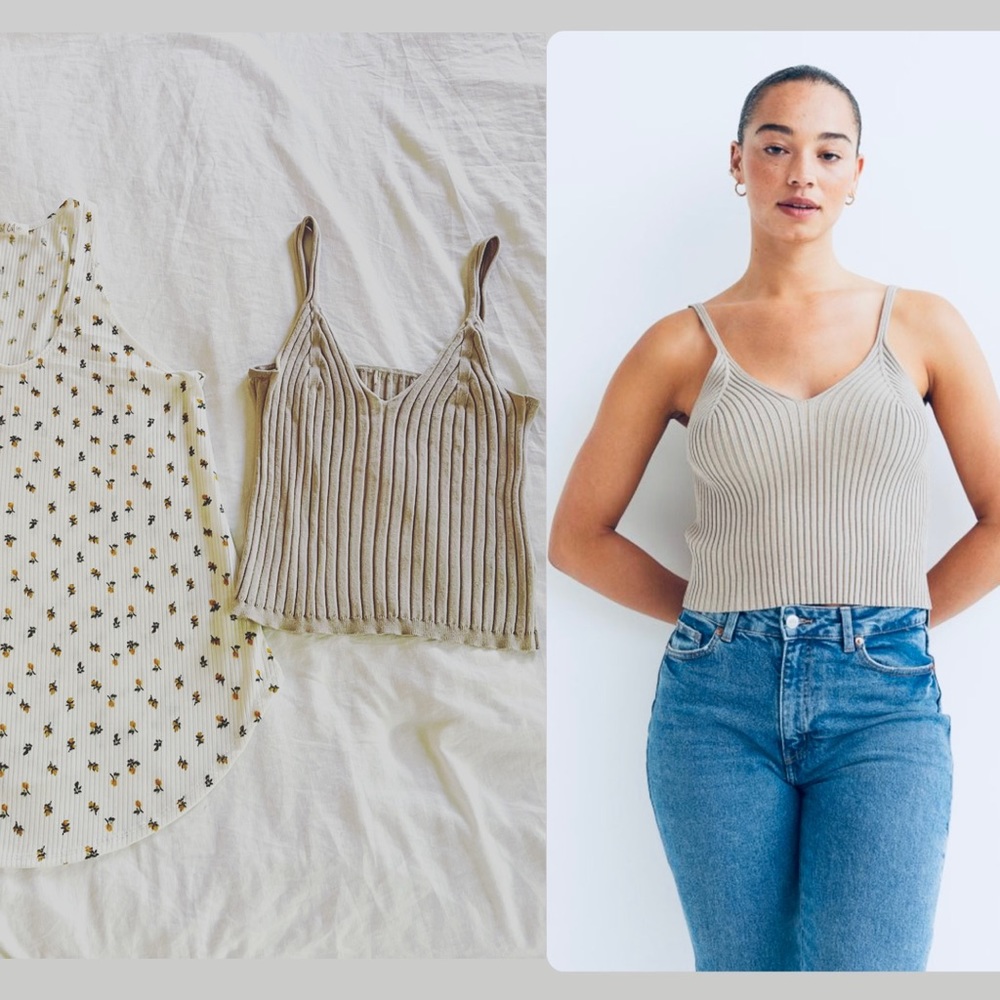 Bundle of Two Ribbed/Knit Tank Tops S